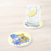 schilderij van drie schattige oude teddyberen zandsteen onderzetter (Zijkant)