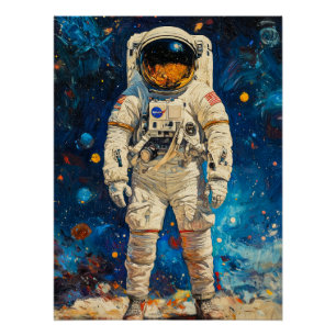 schilderij van een astronaut perfect poster