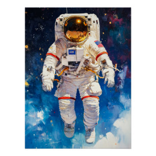 schilderij van een astronaut perfect poster