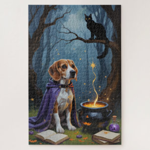 Schilderij van een Beagle-hond voor een Whimsical Legpuzzel