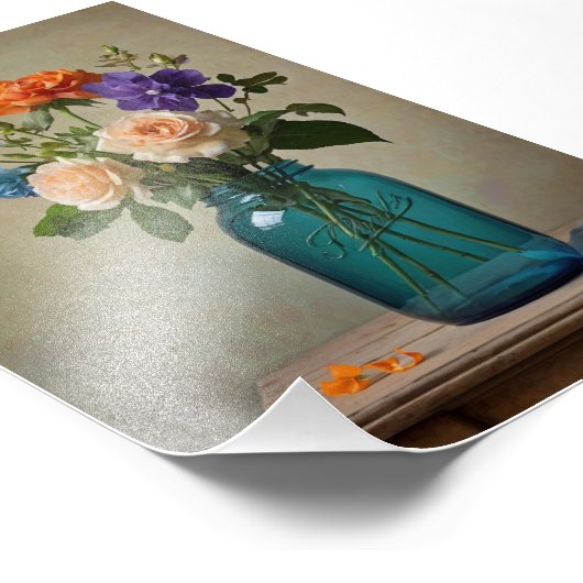 Schilderij van een bloemstuk Art Foto Afdruk (Hoek)