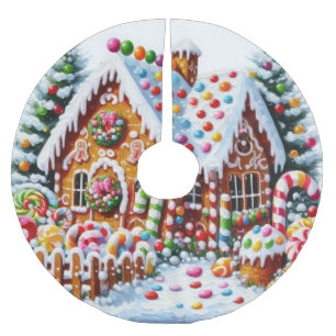 Schilderij van een kleurrijk Snoep Gingerbread Hou Kerstboom Rok