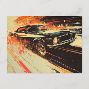 Schilderij van een oldtimer briefkaart