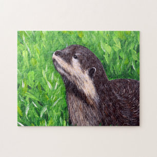Schilderij van een rivierotter legpuzzel
