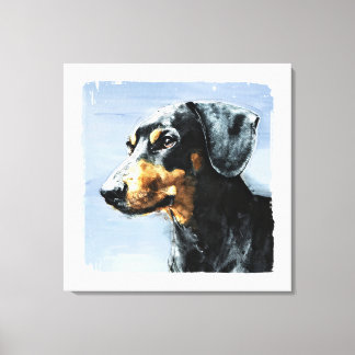 Schilderij van een teckel canvas afdruk