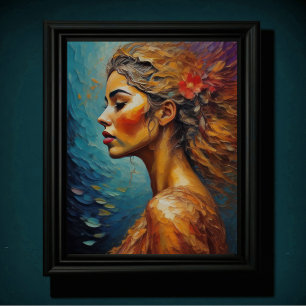 Schilderij van een vrouw poster