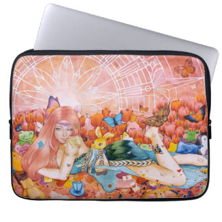 Schilderij van een vrouw titel: De Middag Laptop Sleeve
