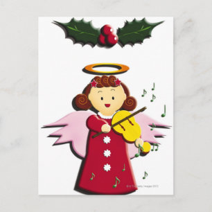 Schilderij van engel spelen Viool, Illustratie Briefkaart