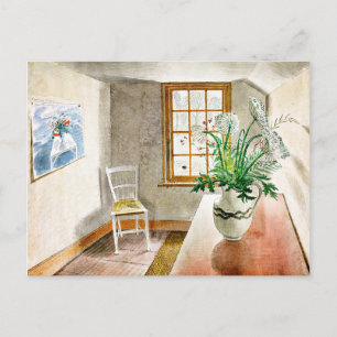 Schilderij van Eric Ravilious, Interieur van Ironb Feestdagenkaart