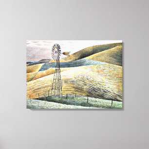 Schilderij van Eric Ravilious, Windmolen Canvas Afdruk