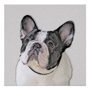 Schilderij van Franse Bulldog (Brindle Pied) - Hon Perfect Poster