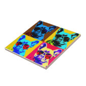 schilderij van Franse bulldog in pop stijl Tegeltje (Zijkant)