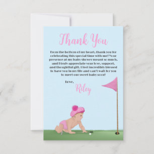 Schilderij van golf babymetje Zoete caddy baby sho Bedankkaart