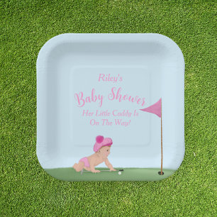 Schilderij van golf babymetje Zoete Caddy Baby Sho Papieren Bordje