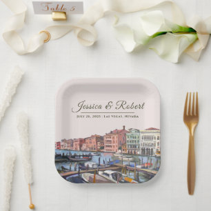 Schilderij van Grand Canal, Venetië, Italië Papieren Bordje