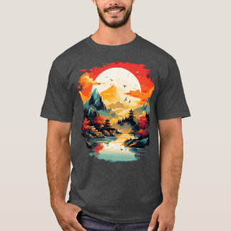 Schilderij van het Aziatische landschap T-shirt