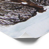 schilderij van honden in wintersneeuwscène perfect poster (Hoek)