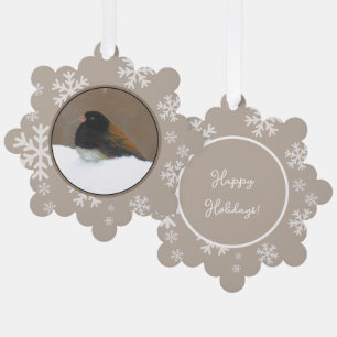 Schilderij van Junco - Originele Vogel Kunst Ornament Kaart