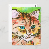 Schilderij van kat briefkaart (Voorkant / Achterkant)