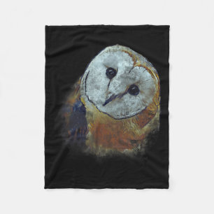 Schilderij van Kerkuil Uil Kunst Fleece Deken