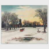  schilderij van kerstavond cadeaupapier (Vlak)