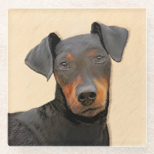 Schilderij van Manchester Terrier Originele Dier K Glazen Onderzetter