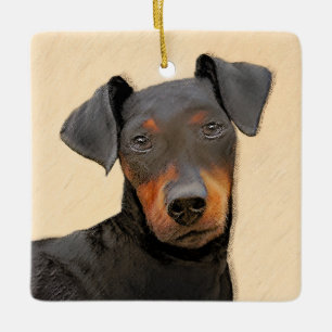 Schilderij van Manchester Terrier Originele Dier K Keramisch Ornament