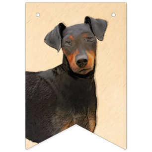 Schilderij van Manchester Terrier Originele Dier K Vlaggetjes