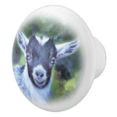 Schilderij van mijn Pygmee Geit Savannah Keramische Knop (Rechts)