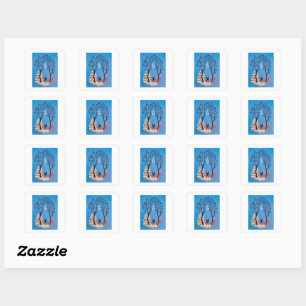 Schilderij van mijn tante Janis Vierkante Sticker