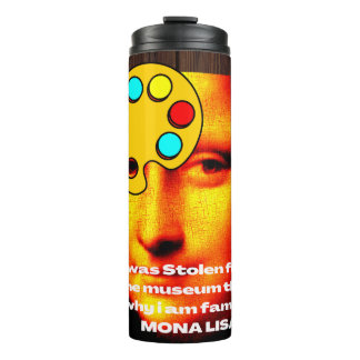 schilderij van mona lisa thermosbeker