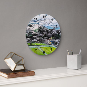 Schilderij van Mount Fuji door Alfred Fox Grote Klok