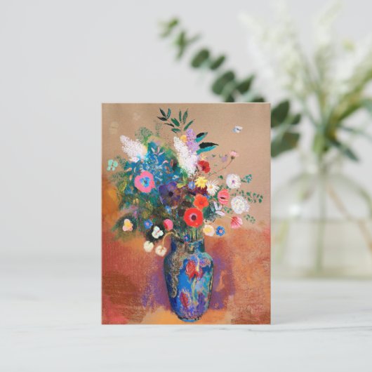 Schilderij van Odilon Redon, Boeket Bloemen, Briefkaart (Staand voorkant)
