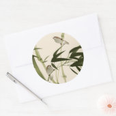 schilderij van oosterse stijl, bamboe-takken ronde sticker (Envelop)