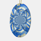 schilderij van Orchid Waterverf, Clouds Mandala Keramisch Ornament (Links)