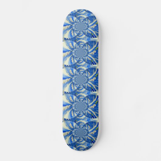 schilderij van Orchid Waterverf, Clouds Mandala Skateboard (Voorkant)