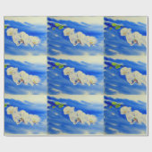 schilderij van orchidee Waterverf, bries, wolken Cadeaupapier (Vlak)