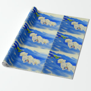 schilderij van orchidee Waterverf, bries, wolken Cadeaupapier