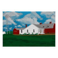Schilderij van oude boerderij in Michigan