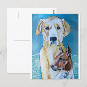 Schilderij van Perros en la Playa door Alfred Fox Briefkaart