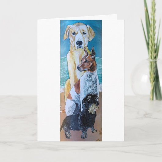 Schilderij van Perros en la Playa door Alfred Fox Kaart (Voorkant)