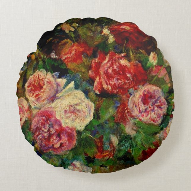 Schilderij van Pierre Renoir, Rozen Rond Kussen (Voorkant)