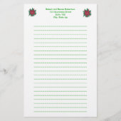 Schilderij van Poinsettia Bloemen Kerstmis Station Briefpapier (Voorkant)