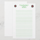 Schilderij van Poinsettia Bloemen Kerstmis Station Briefpapier (Voorkant / Achterkant)