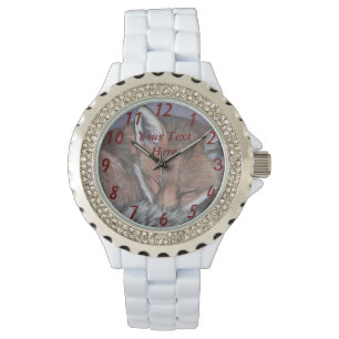 schilderij van rode vos-slaapdieren horloge