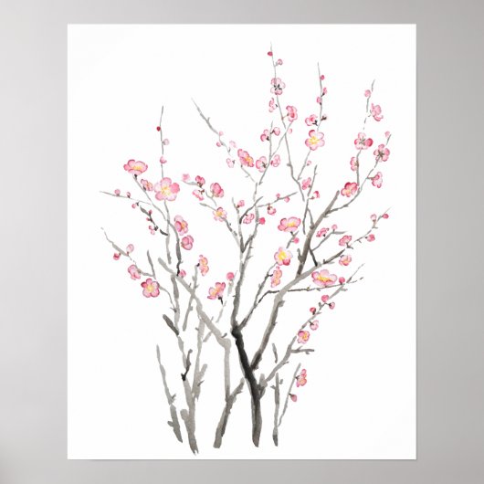 schilderij van rode waterverf voor bloemen 2021 poster (Voorkant)