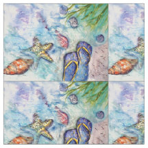 schilderij van Sanibel Island Flip Flop waterverf