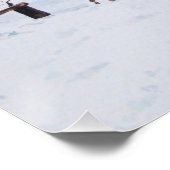 schilderij van sneeuwscand met honden perfect poster (Hoek)