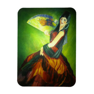 Schilderij van Spaanse flamencodanser Magneet