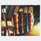 Schilderij van Stapel van Oude Boeken Gezellig Lez Fleece Deken (Voorkant (Horizontaal))